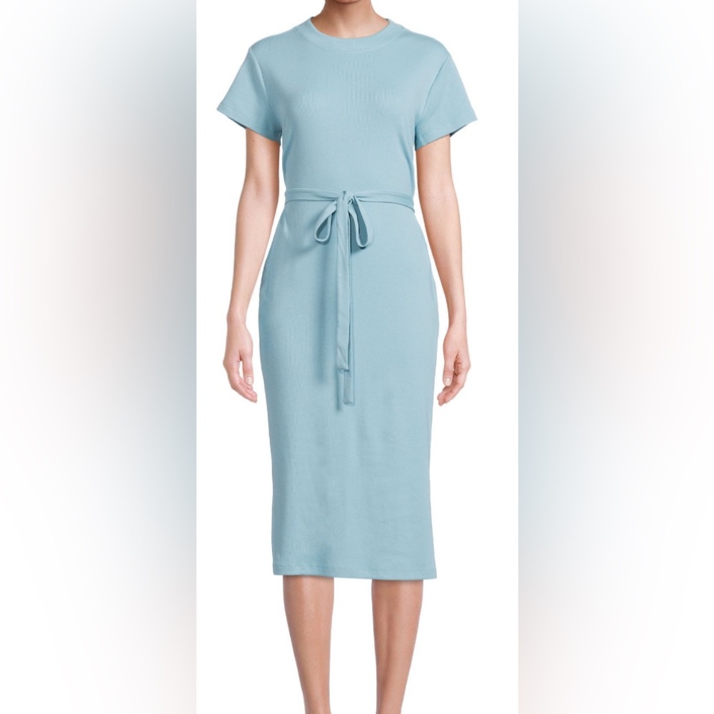 Belted Ribbed Midi Dress w/Pockets & Side Slits ~ Time and Tru ~ Size XXXL (22)